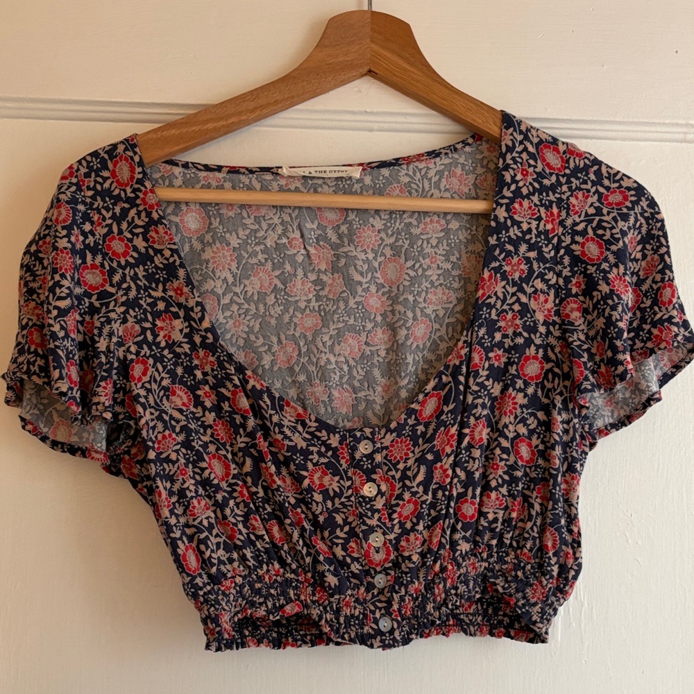 Spell Red and Blue Floral Blouse